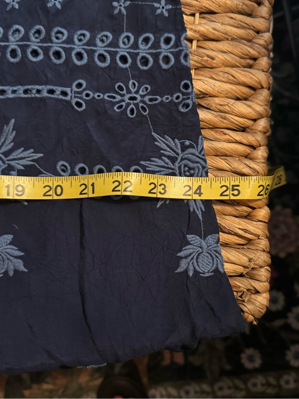 Johnny Was Navy Blue Embroidered Short Sleeve Dress - Picture 11 of 11